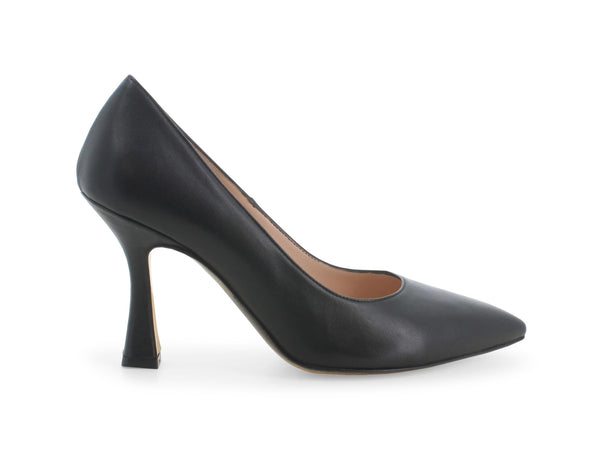 Décolleté Made in Italy Cerimonia Tacco Alto Tomaia in Pelle Nera D163W-235007